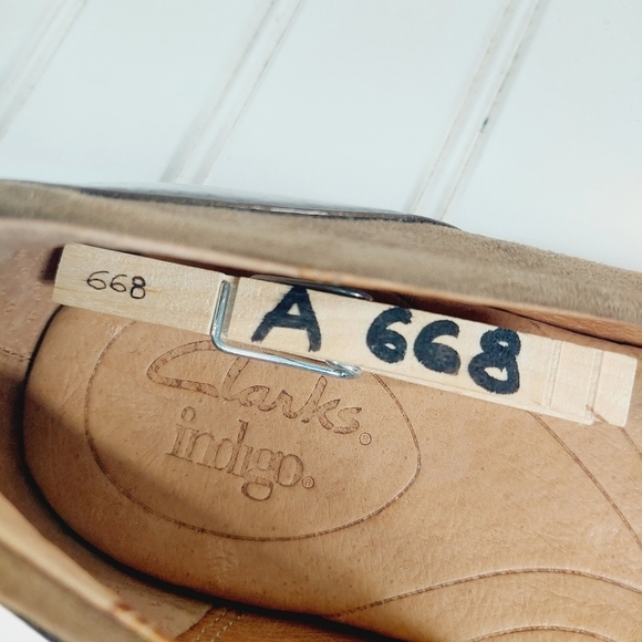 Clarks Indigo Leather Slip On Ballet Flats A668 - Picture 13 of 13